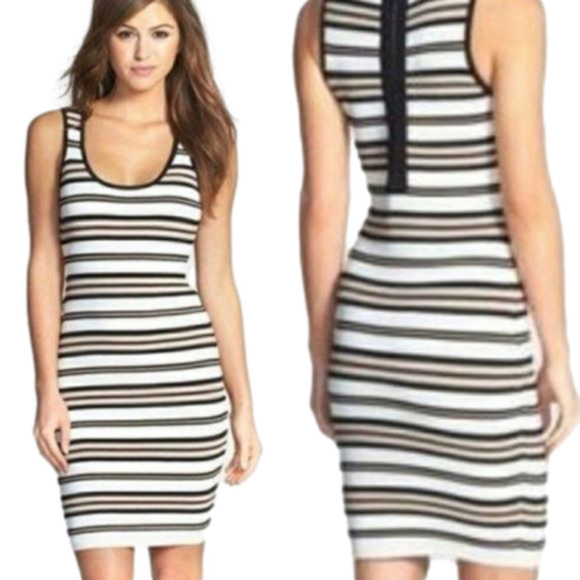 𝅺FELICITY & Coco Bodycon Bandage Striped Dress - Picture 1 of 11